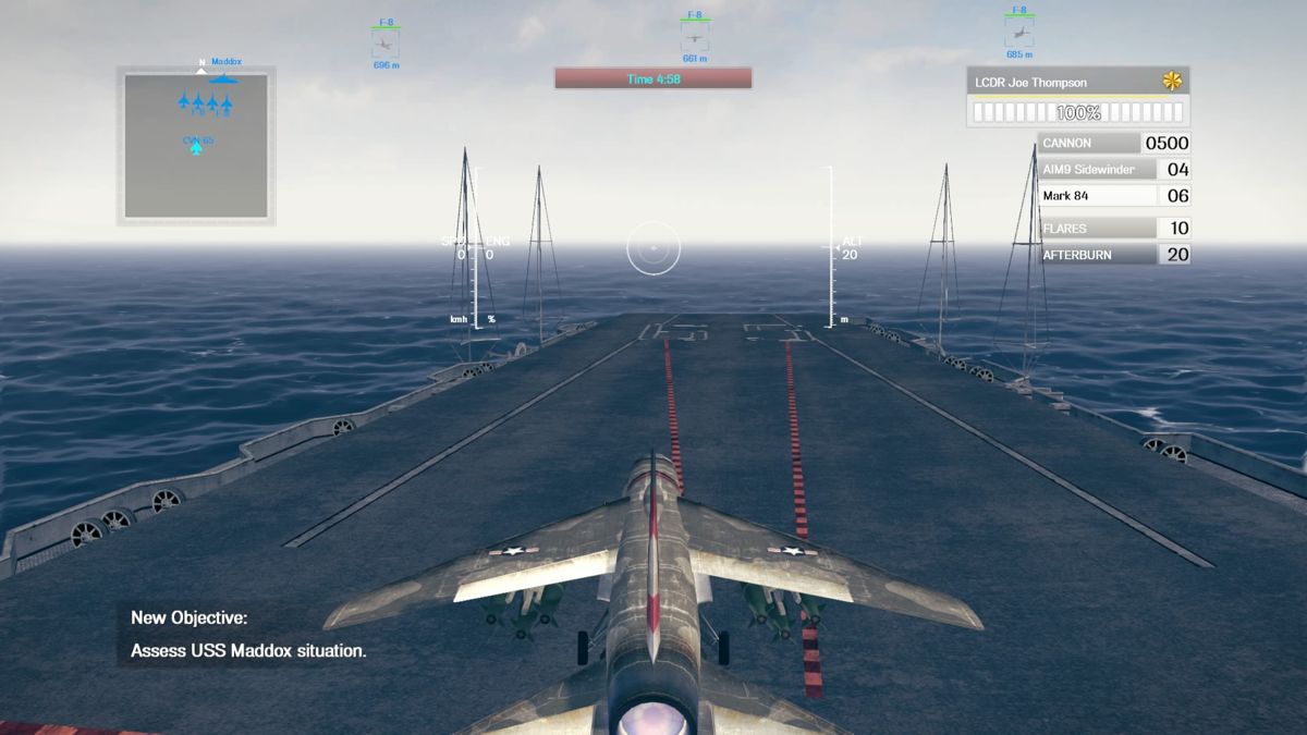 Air Conflicts: Vietnam - Ultimate Edition (PlayStation 4) screenshot: Taking off a carrier.