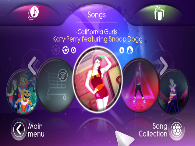 Just Dance 3 (Wii) screenshot: Songs