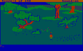 King's Quest (DOS) screenshot: Forest (CGA)