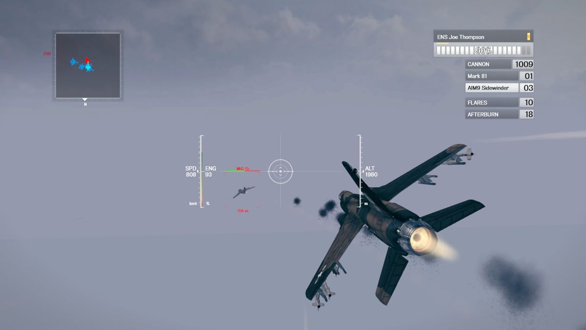 Air Conflicts: Vietnam - Ultimate Edition (PlayStation 4) screenshot: Tailing enemy Mig-15.