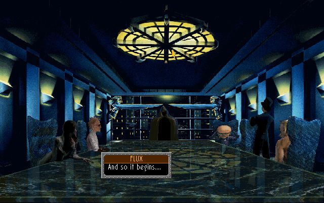 Noctropolis (DOS) screenshot: Introduction. Something ominous is going on here...