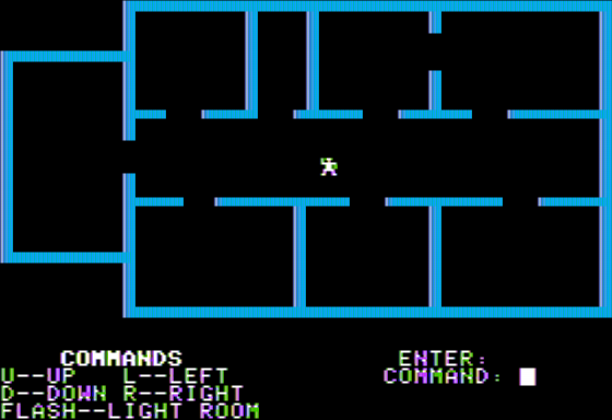 Mystery Double Feature (Apple II) screenshot: Haunted House - Exploring the Manor
