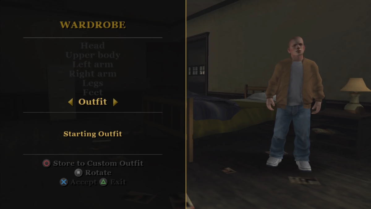 Bully (PlayStation 4) screenshot: Wardrobe