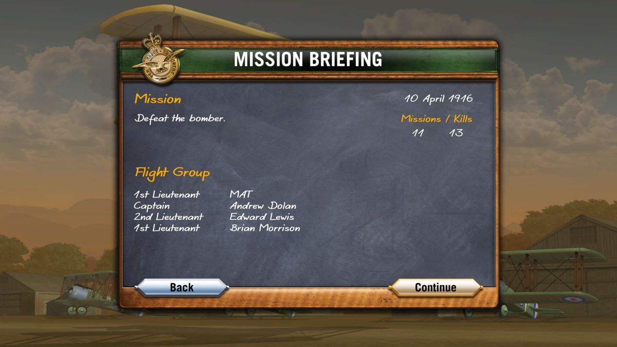Wings!: Remastered Edition (Windows) screenshot: Mission briefing.