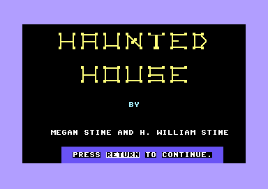 Mystery Double Feature (Commodore 64) screenshot: Haunted House - Title Screen