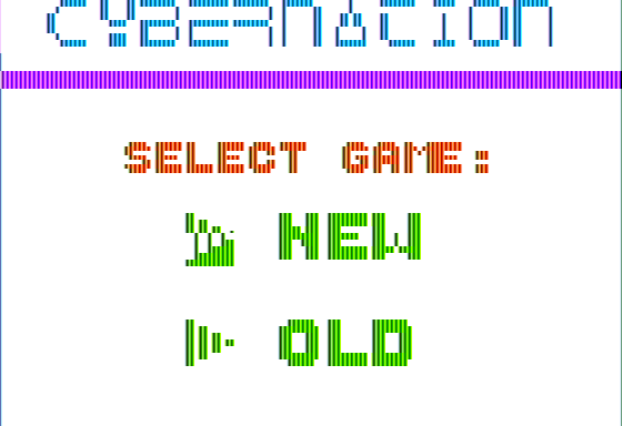 Cybernation (Apple II) screenshot: Main Menu
