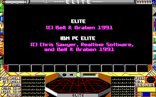 Elite Plus (DOS) screenshot: EGA/VGA 16 colors: Credits