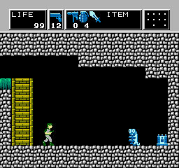 Dr. Chaos (NES) screenshot: This boss creature guards a piece of the warp device