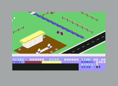 Action Biker (Commodore 64) screenshot: Game start