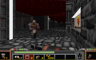 Strife (DOS) screenshot: About to get my arse beaten down at the Order's power plant