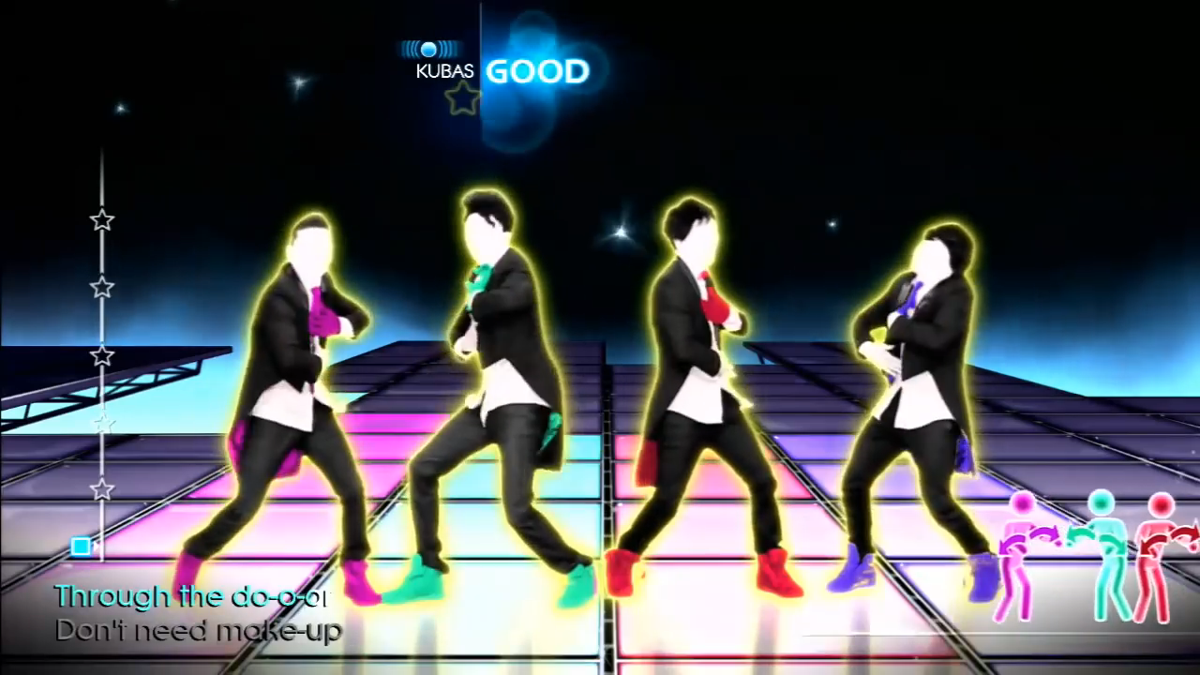 Just Dance 4 (PlayStation 3) screenshot: <i>What Makes You Beautiful</i> gameplay