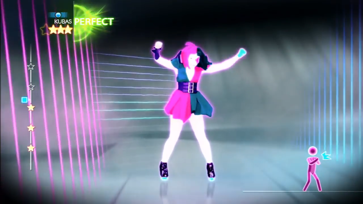 Just Dance 4 (PlayStation 3) screenshot: <i>Disturbia</i> gameplay