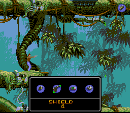 Flashback: The Quest for Identity (SNES) screenshot: Fumbling in your inventory