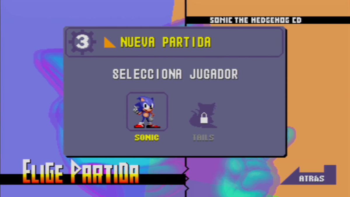 Sonic CD (PlayStation 3) screenshot: Character select
