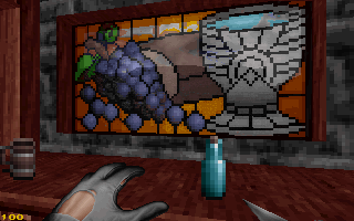 Strife (DOS) screenshot: Beautiful detail in the local tavern!