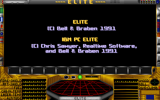 Elite Plus (DOS) screenshot: MCGA 256 colors: Credits