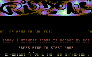 Grid Zone (Commodore 64) screenshot: Title Screen