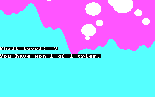 Asteroid Pilot (DOS) screenshot: Success is mine!