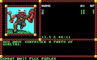 Pool of Radiance (DOS) screenshot: Goblins