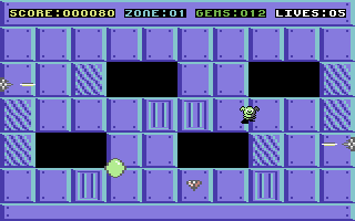 Grid Zone (Commodore 64) screenshot: Collect the diamonds