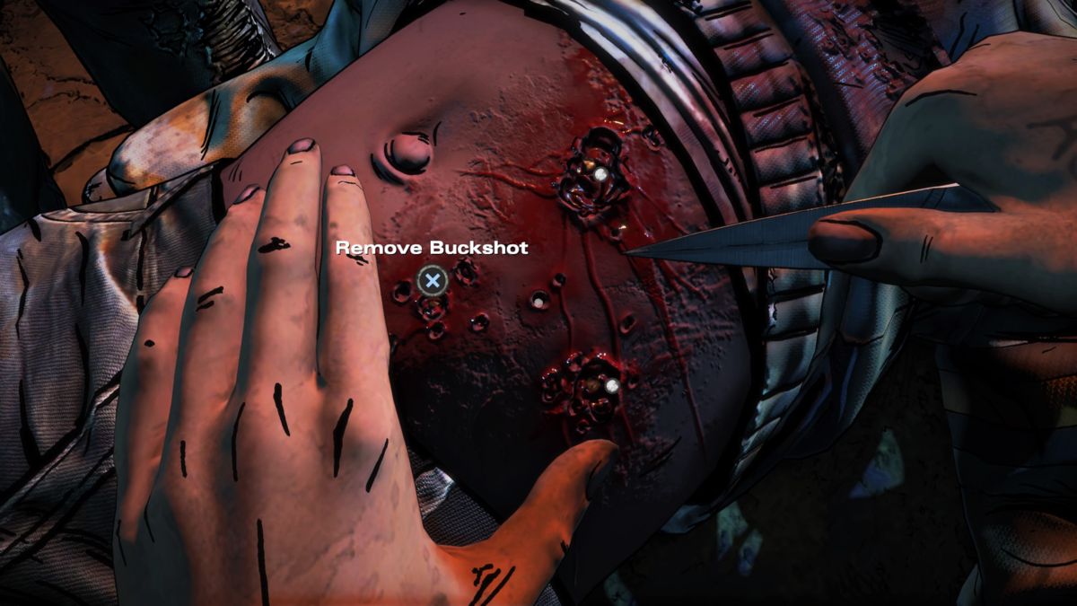 The Walking Dead: The Final Season (PlayStation 4) screenshot: Episode 2: Treating AJ's wound
