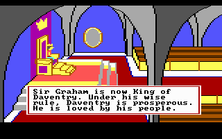 King's Quest II: Romancing the Throne (DOS) screenshot: Life is good now...?