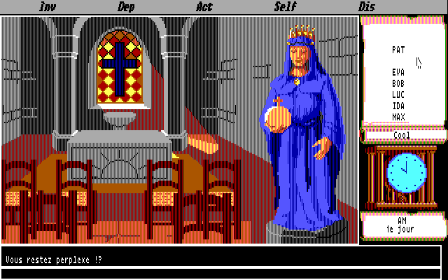 Mortville Manor (DOS) screenshot: Visiting the chapel