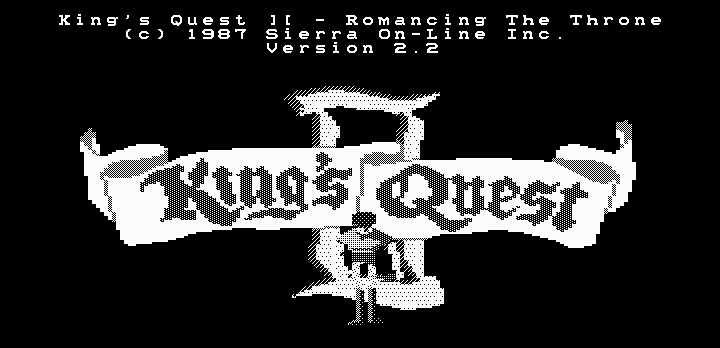 King's Quest II: Romancing the Throne (DOS) screenshot: Title screen (Hercules graphics)