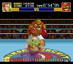 Super Punch-Out!! (SNES) screenshot: Bald Bull is big, tough and likes to charge opponents