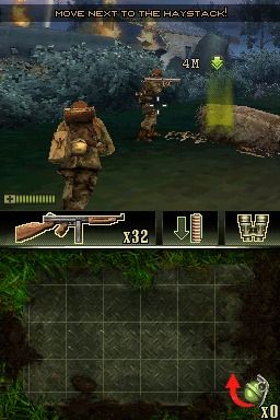 Brothers in Arms DS (Nintendo DS) screenshot: Green marker is highlighting your path.