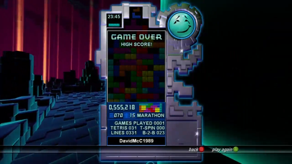 Tetris Evolution (Xbox 360) screenshot: Game Over