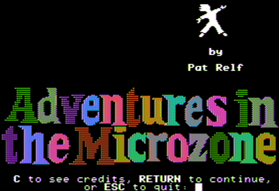 An Adventure Double Feature (Apple II) screenshot: Microzone - Title Screen