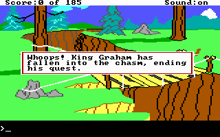 King's Quest II: Romancing the Throne (DOS) screenshot: Oh no!