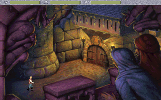Quest for Glory: Shadows of Darkness (DOS) screenshot: The hero probably doesn't realise he's being watched...