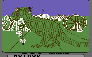 The Transformers: Battle to Save the Earth (Commodore 64) screenshot: .. to the dinosaur park