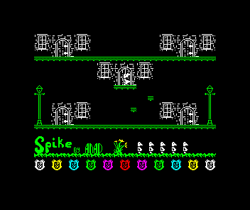 Spike (ZX Spectrum) screenshot: A couple of pixel-perfect jumps later