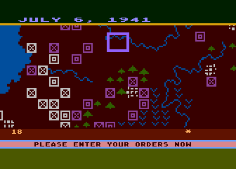 Eastern Front (1941) (Atari 8-bit) screenshot: Battlefield