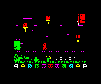 Spike (ZX Spectrum) screenshot: Thankfully falls are non-fatal in this game