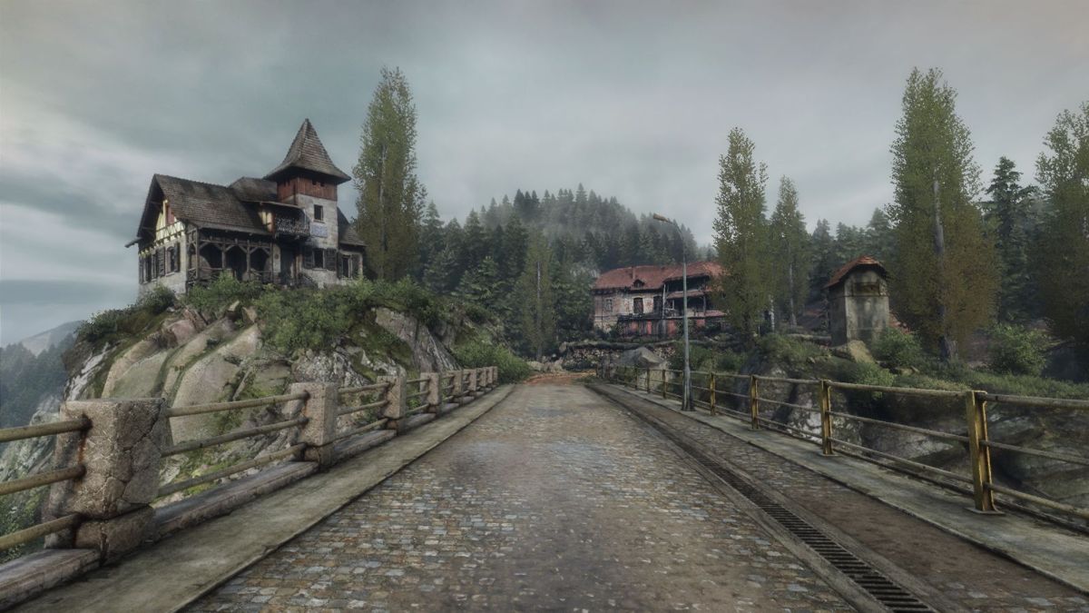 The Vanishing of Ethan Carter (Windows) screenshot: A view of the town from the dam