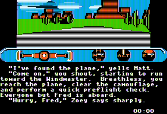 Escape (Apple II) screenshot: Found the Plane