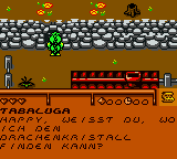 Tabaluga (Game Boy Color) screenshot: Tabaluga searching for the crystal