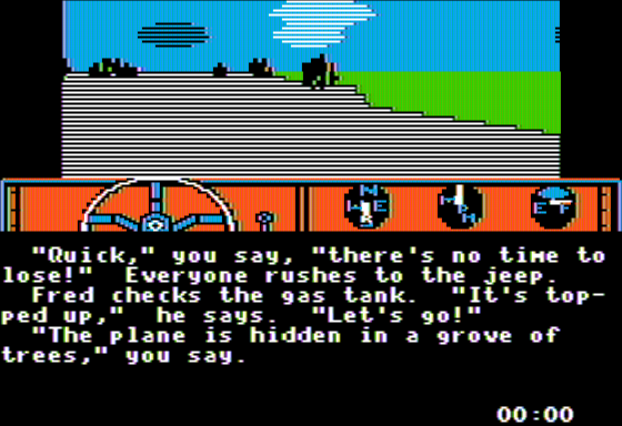 Escape (Apple II) screenshot: On the Road