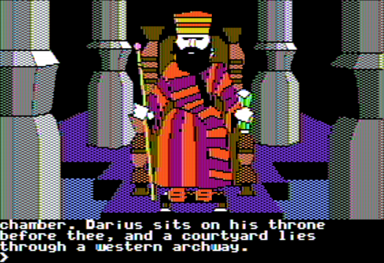 Talisman: Challenging the Sands of Time (Apple II) screenshot: Audience with King Darius