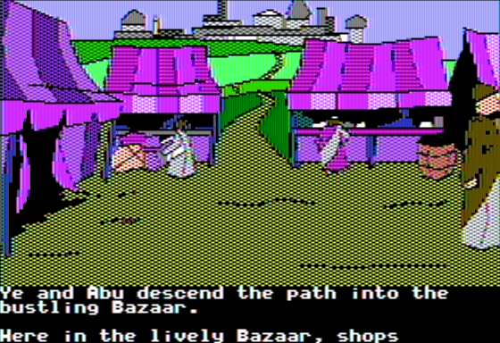 Talisman: Challenging the Sands of Time (Apple II) screenshot: Within the Bazaar