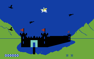 Sir Lancelot (Commodore 64) screenshot: Gameplay on the first level