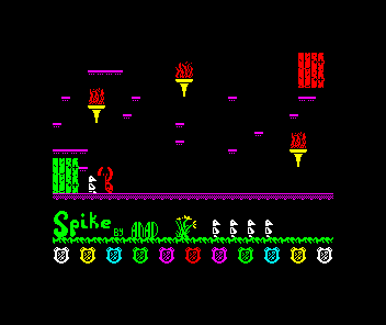 Spike (ZX Spectrum) screenshot: Made it across the room - that's the end of the hook's line