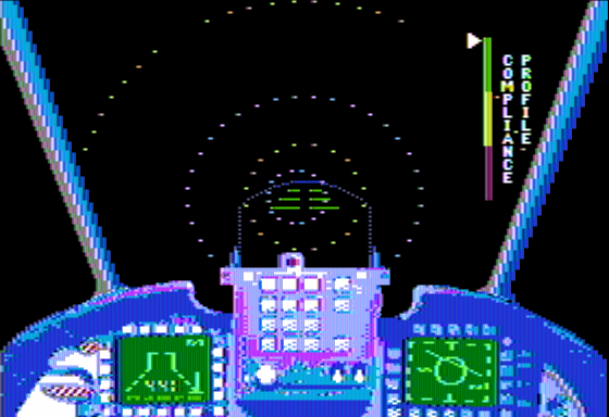 Aliens: The Computer Game (Apple II) screenshot: Must Keep Landing Optimal