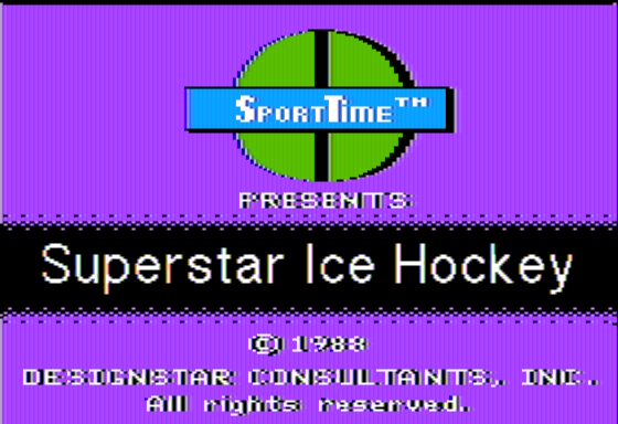 Superstar Ice Hockey (Apple II) screenshot: Title Screen