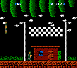 Bats & Terry (NES) screenshot: To end each stage you need to cross the finish line