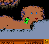 Tabaluga (Game Boy Color) screenshot: Tabaluga finding some crystals